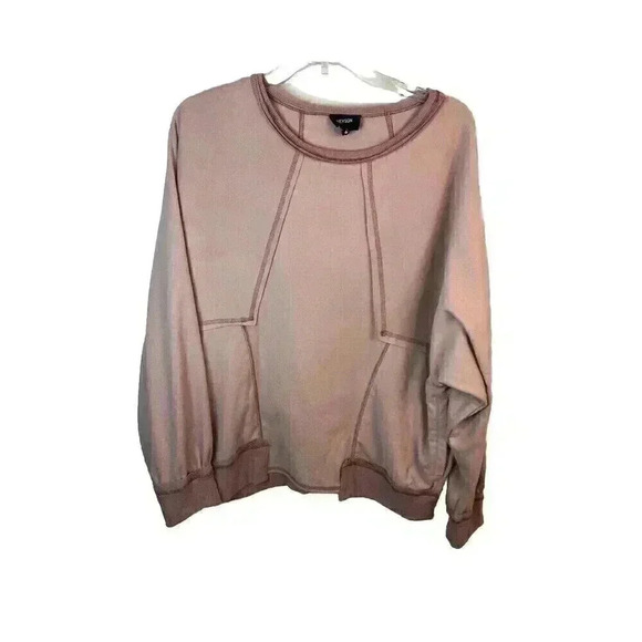Heyson Medium Pink Oversized Sweat Shirt Raw Seams L/S - Picture 1 of 5